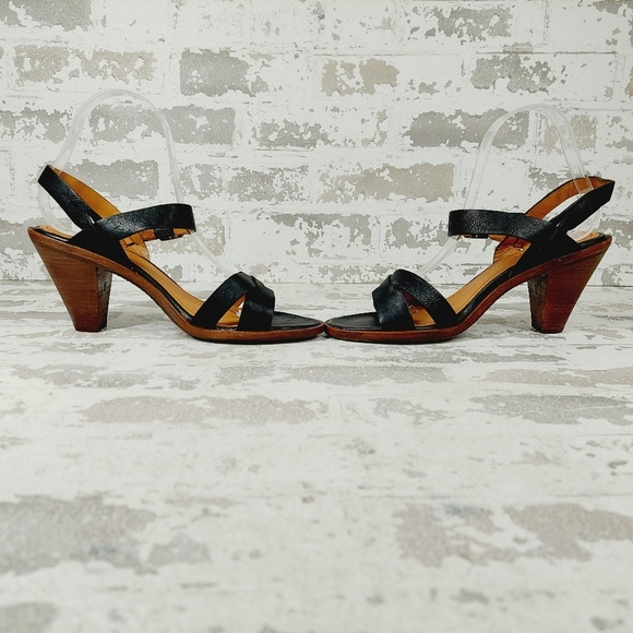 New Trask Saydee Leather Cone Heel Strappy Heeled Sandals V395 - Picture 7 of 12